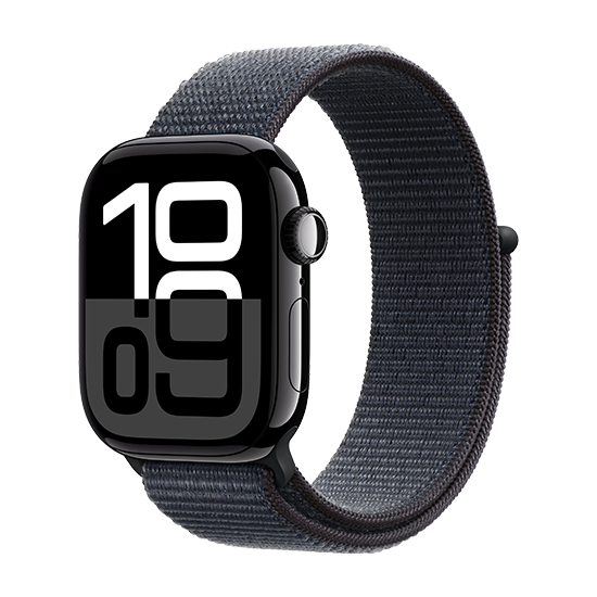 195949564413 Watch Apple Watch Series 10 GPS 42mm Jet Black Aluminium Case with Sport Loop - Black