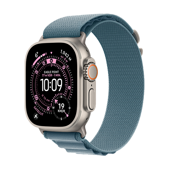 195950609189 Watch Apple Watch Ultra 3 (2025) 5G 49mm Natural Titanium Case with Alpine Loop L - Light Blue