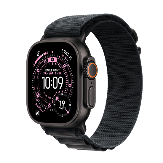 195950610222 Watch Apple Watch Ultra 3 (2025) 5G 49mm Black Titanium Case with Alpine Loop M - Black