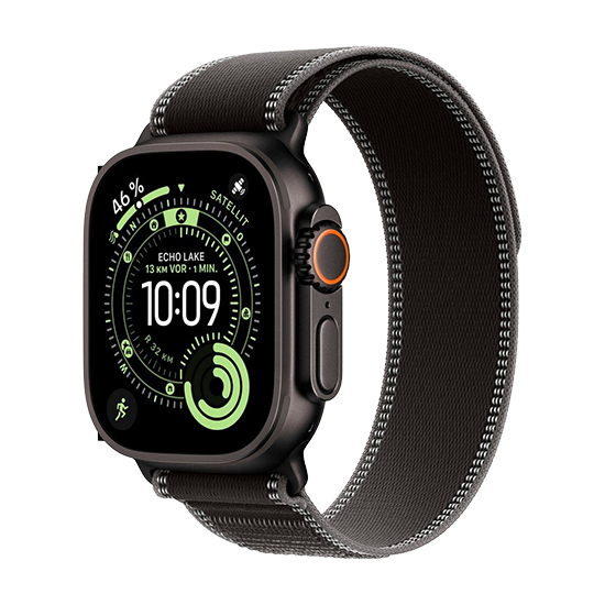 195950610482 Watch Apple Watch Ultra 3 (2025) 5G 49mm Black Titanium Case with Trail Loop S/M - Black/Charcoal