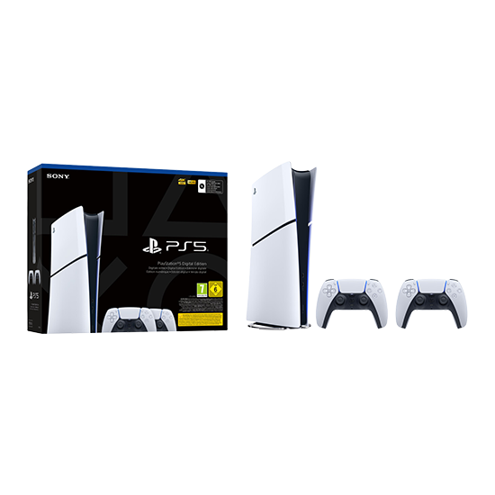 Sony PlayStation 5 Slim Digital Edition 1TB  with 2 Dualsense Controller - White