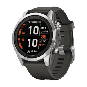 Watch Garmin Fenix 7S GPS 42mm Silver Stainless Steel with Graphite Band - Silver/Grey