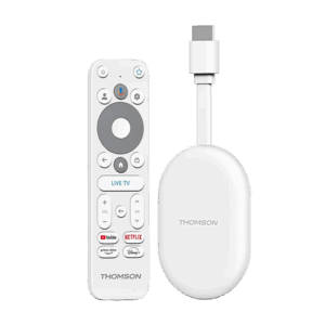 Thomson Streaming Dongle Google TV Go 150 Cast 4K - White